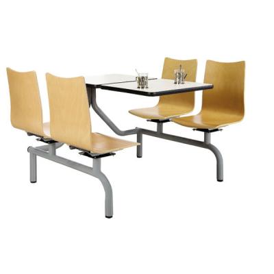 China industrial school canteen table and industrial chair / connected dinner table and chair KFC table for sale