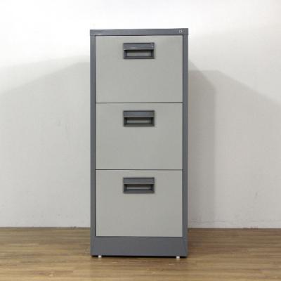 China Office Furniture 3 Drawer Durable Vertical Cold Rolled Steel Filing Cabinet With Locking Key for sale