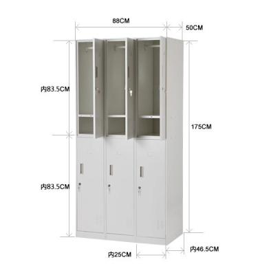 China Modern 6 Door Modern Steel Clothing Locker Steel Wardrobe Locker For Staff Use for sale