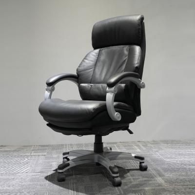 China Rotation (Height) (Height) Adjustable Boss Chair Top Layer Executive Office Leather Adjustable Chair With Footrest for sale