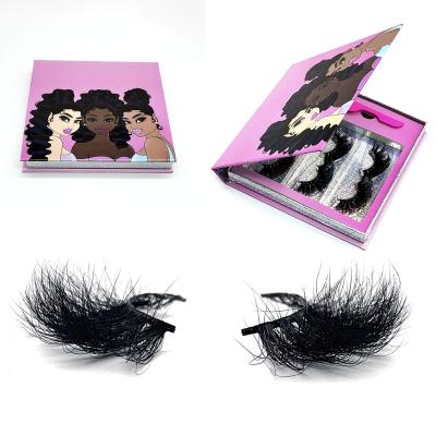 China New Arrival 25mm Criss Cross Eyelash 8D Mink Eyelashes Vendor Natural 5D Mink Customized Logo Fluffy Handmade Mink Lashes for sale