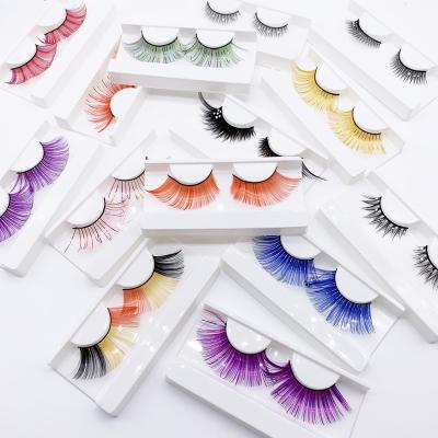 China Criss-Cross 2021 New Arrivals Color Mink Eyelashes High Quality, Wholesale Real Mink 3d Strip Full Colored Mink Eyelash 8mm-15mm for sale