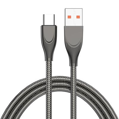 China 1m Type High Quality Zinc Alloy Shell Flexible Metal Hose Quick Charging Mobile Phone Micro C USB Cable For iPhone For Samsung for sale