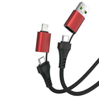 China 4 in 1 Fast Charging USB Cable USB A to Type C Cable Type-C 100W PD USB Fast Charging Cable for iPhone for sale