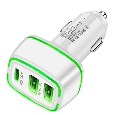 China China-chic New 30W 2 Ports PD 20W QC3.0 Car Charger Fast Charging Plug for sale