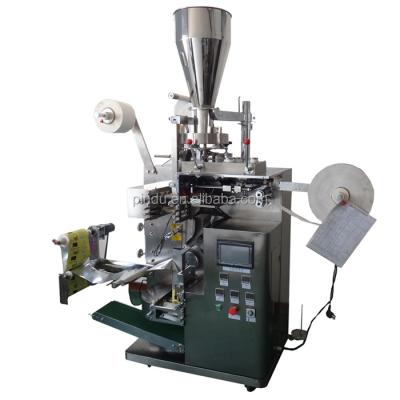 China automatic tea bag inner and outer bag packing filling and sealing machine with string and tag for sale