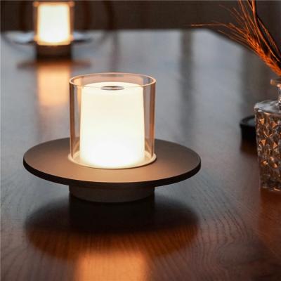 China Retro Modern Vintage LED Table Lamp 2000mAh Rechargeable Candle Light Stepless Gesture Control Flameless Candle Dimming LED Candle Lamp for sale