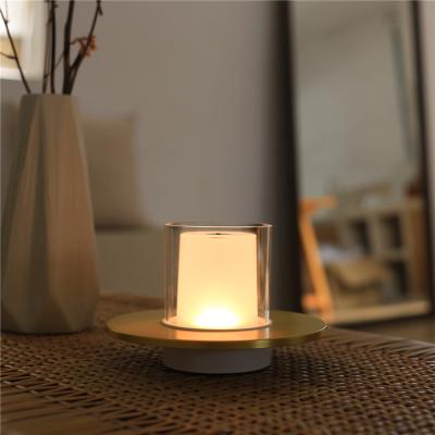 China Modern Minimalist Table Lamp Gesture Control Candle Light Rechargeable 2000mah Memory Operate Wireless Tea Light LED Candle Lamp Battery for sale