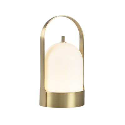 China Modern Portable Table Lamp 4000mAh Luxury Brass Cordless Rechargeable Indoor LED Table Light Indoor Outdoor Vintage Portable Table Lamp for sale