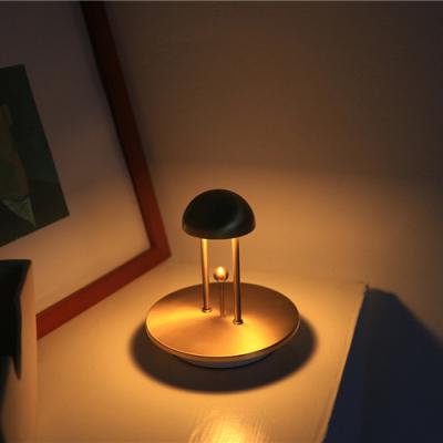 China Stage 4 Dimming Nordic Modern Wireless Brass Touch Table Lamp Dimmable LED Night Light 2000mAh Rechargeable Battery Decorative Table Light for sale