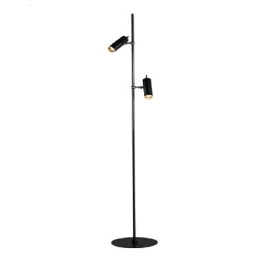 China Modern Nordic Standing Floor Light Black Cardboard Reading Lamp 2 Adjustable Pale Zone Floor Lamp Double LED Lights Nordic Modem for sale