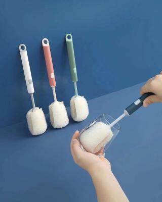 China Factory Wholesale Viable Eco-Friendly Lanyard Handle Bottle Sponge Brush for sale