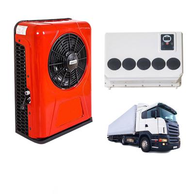 China DC 12v 24v Universal Truck Mini Electric Air Conditioner For Vertical Parking Cars 69*55*28cm /49.5*35.5*19cm for sale