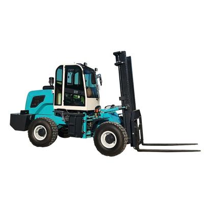 China Building Material Shops Cheap Professional Production 3-5 Tons All Terrain Rough Terrain Forklift Grapples Off-Road Forklift for sale