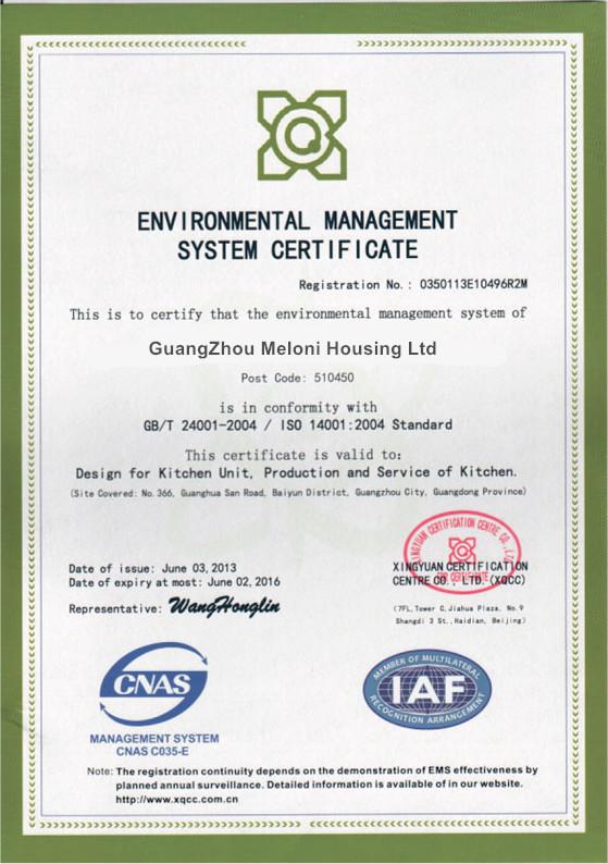 QC CERTIFICATION - GuangZhou Meloni Housing Ltd