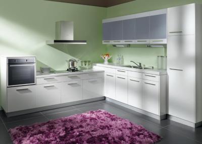 China Pre Assembled Grey Lacquer Kitchen Modern Cabinets  , L Shaped Kitchen Cupboards for sale