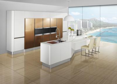 China Free Standing Brown Painting Modern Kitchen Cabinets , Island Kitchen Cabinet for sale