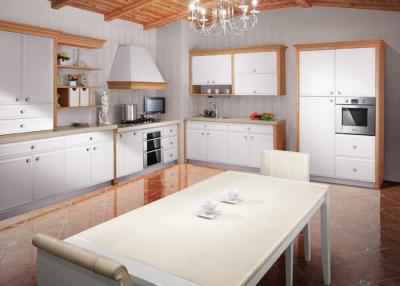 China Pure White Thermofoil Modular Kitchen Cabinets For Apartment Traditional Design for sale