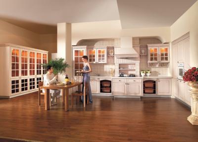 China Sycamore Solid Wood Kitchen Cabinets European Style For Home / Hotel / Apartment for sale