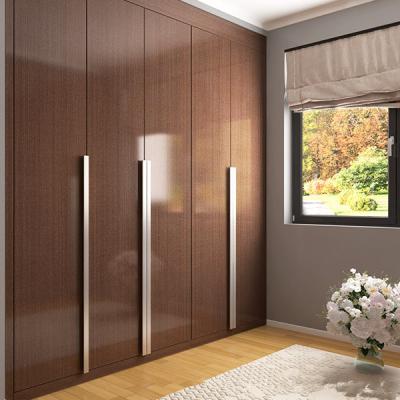 China Custom Brown Lacquered Hinged Door Wardrobes Particle Board 3 Years Warranty for sale