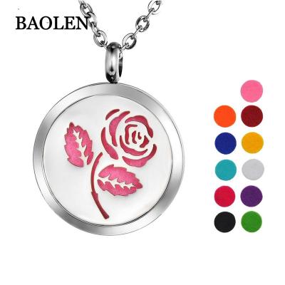 China Rose Ethnic Style Scattered Aromatherapy Essential Oil Couples Jewelry Necklace Pendant for sale