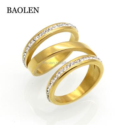 China CLASSIC Baolen Gold Color Engagement Rings For Women Wedding Crystal Saudi Ring Stainless Steel Jewelry for sale