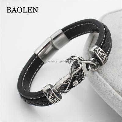 China Stainless Steel Motorcycle Transport Adjustable Cool Harley Motor Bracelet Jewelry Ornament Leather Bracelets Slap Bracelet Wristband Bangles for sale