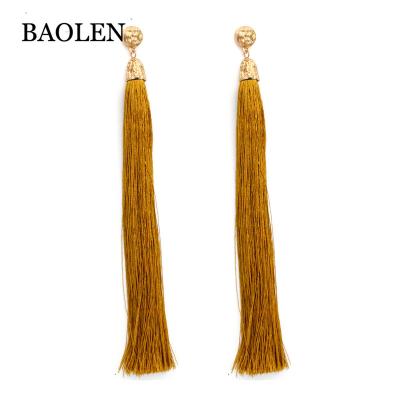 China ALLOY Tassel Earrings Boho Bohemian Long Rose Flower Dangling Earrings Exaggerated For Women Orecchini Lunghi Oorbellen Lang Kolczyki for sale