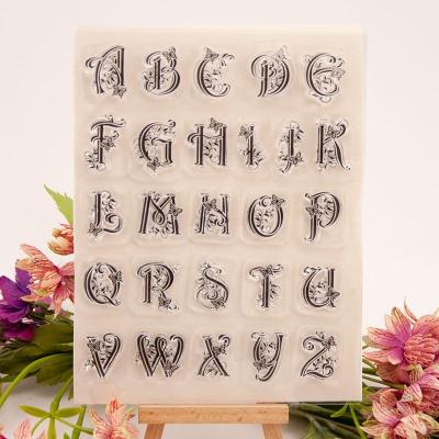 China Customized Clear Rubber Stamp Art Stamping Decor Alphabet Custom Silicone Stamp Invitations Letter for DIY Card Making for sale