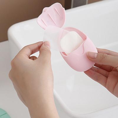 China 50pcs Modern Travel Easy To Carry Disposable Soap Paper Cute Soap Box High Value Clean And Easy To Foam Mini Portable Soap Box for sale