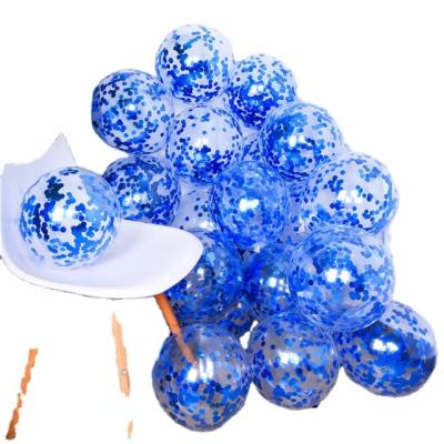 China Indoor Party Decoration Holiday Balloons With Transparent Glitter Latex Wave Balloons Back Customization Balloon Stuffing for sale