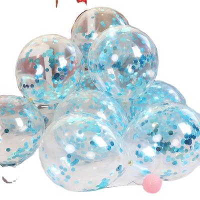 China Custom wave 2022 holiday party decoration indoor hot transparent balloon support decoration with glitter latex balloon valentines balloons for sale