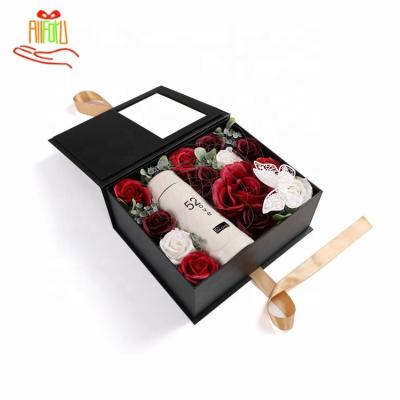 China Soap Flower Rose Artificial Soap Flower Rose With Stainless Steel Cup for sale