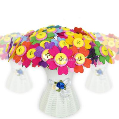 China DIY Children's toys festival decoration flower puzzle flower button creative colorful bouquet with hand made for sale