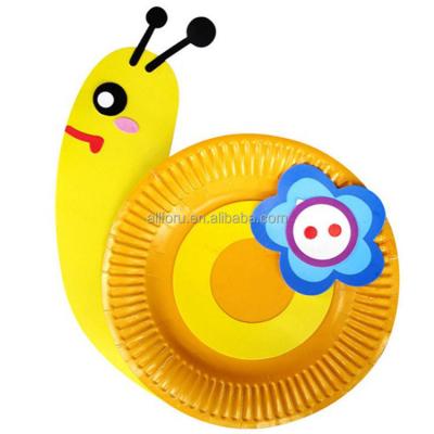 China Animal Paper Plate Art Craft Kits Creative Cartoon Children Cartoon Paper Plate Puzzle DIY Stickers for sale