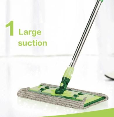 China Sustainable Stainless Steel Handle Durable Microfiber Broom For Home And Office Cleaning for sale