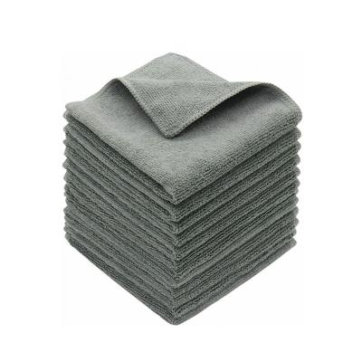 China 12 Inch X12 Inch Gray Dish Cloths Microfiber Cleaning Viable Cloths for sale