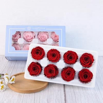 China Romantic Gorgeous Flower Head Preserved Roses Grade A A Roses 2 or 3 cm 6 Packs Preserved Flowers Material Tanabata Valentine's Day DIY Gift for sale