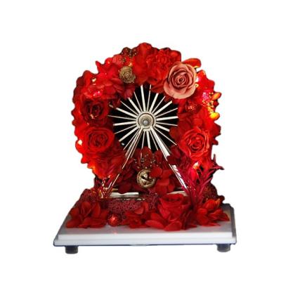 China The ever-rotating Ferris wheel of love 9 Artificial Soap Gift Immortal In Acrylic Box Eternal Rose Preserved Flower 25Pcs Real Touch Dec for sale