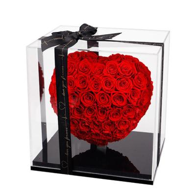 China Rose Heart Valentine Gifts Life Bear Confession Flower Eternal Roses Gift Logo Cardboard Boxes for sale