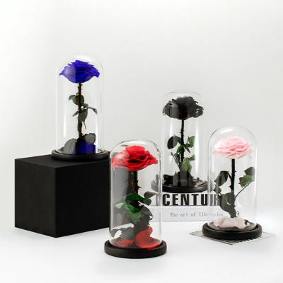 China Everlasting Love Rose Glass Gift Natural Dry Plants Custom Luxury Reasonable Price 99 Roses Eternal Flower Gift Box for sale