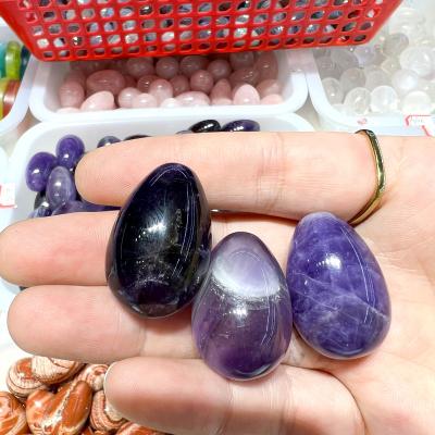 China China Wholesale Natural Dreamy Amethyst Polished Eggs Mini Massage Egg Crystal Yoni For Healing for sale