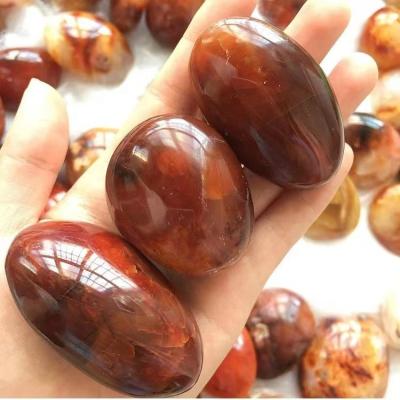 China Wholesale Natural Stone From China Crystal Palm Stones Healing Gemstone Crystal Crfats Red Agate Carnelian For Wedding Decoration for sale