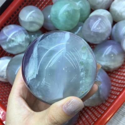 China China Wholesale High Quality Natural People Open Reiki Crystals Healing Stones Fluorite Quartz Sphere Ball For Feng Shui Decoration for sale