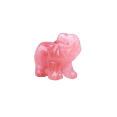 China Wholesale China Folk Crafts China Folk Crafts Animal Rose Healing Quartz Natural Carved Crystal Elephant For Gift And Decoration for sale