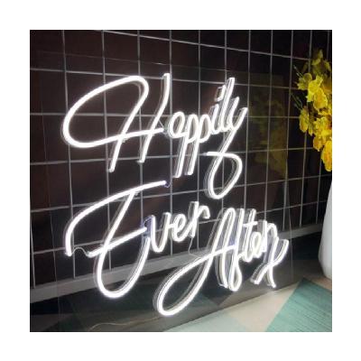 China Custom Drop Shipping Happily Forever LED Neon Light Wedding Neon Sign Party Indoor And Outdoor Decoration Neon Sign for sale