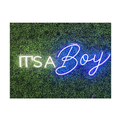 China Custom Buildings LED Neon Light For Baby Shower Event Decoration It's A Boy Led Neon Sign for sale