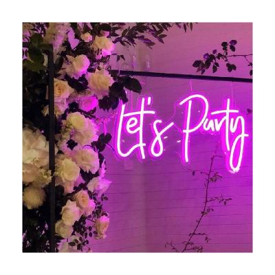 China Buildings Drop Shipping Portable Eye-Catching Wedding Event Party Decoration Pink LED Neon Light White Neon Sign Holiday Party for sale