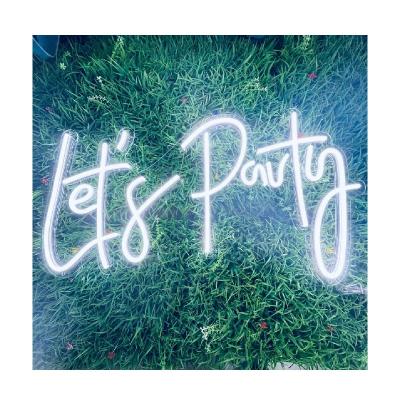 China Indoor and Outdoor Let's Party Neon Sign Flex Let's Get This Led Neon Light Party Started Text Custom Party Wedding Home Vibraphone for sale