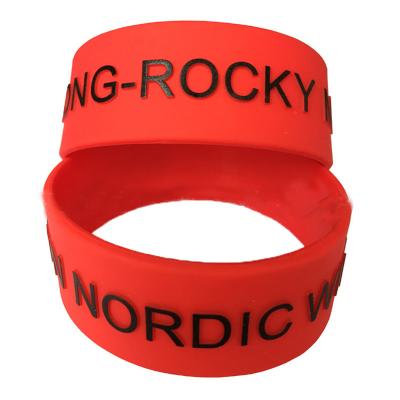 China Silicone Fashion Man Embossed Color Silicone Wristband 1 Inch for sale